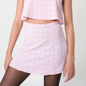 American Apparel Pink Grid Skirt
